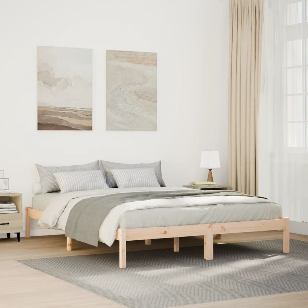 Dugi okvir kreveta bez madraca 140 x 210 cm od borovine
