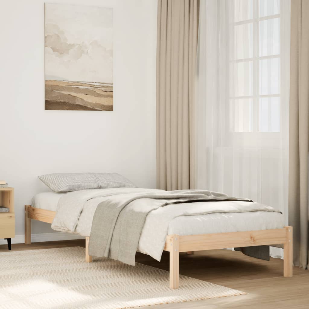 Dugi okvir kreveta bez madraca 100 x 220 cm masivna borovina