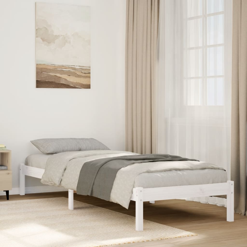 Dugi okvir kreveta bez madraca bijeli 100 x 220 cm od borovine