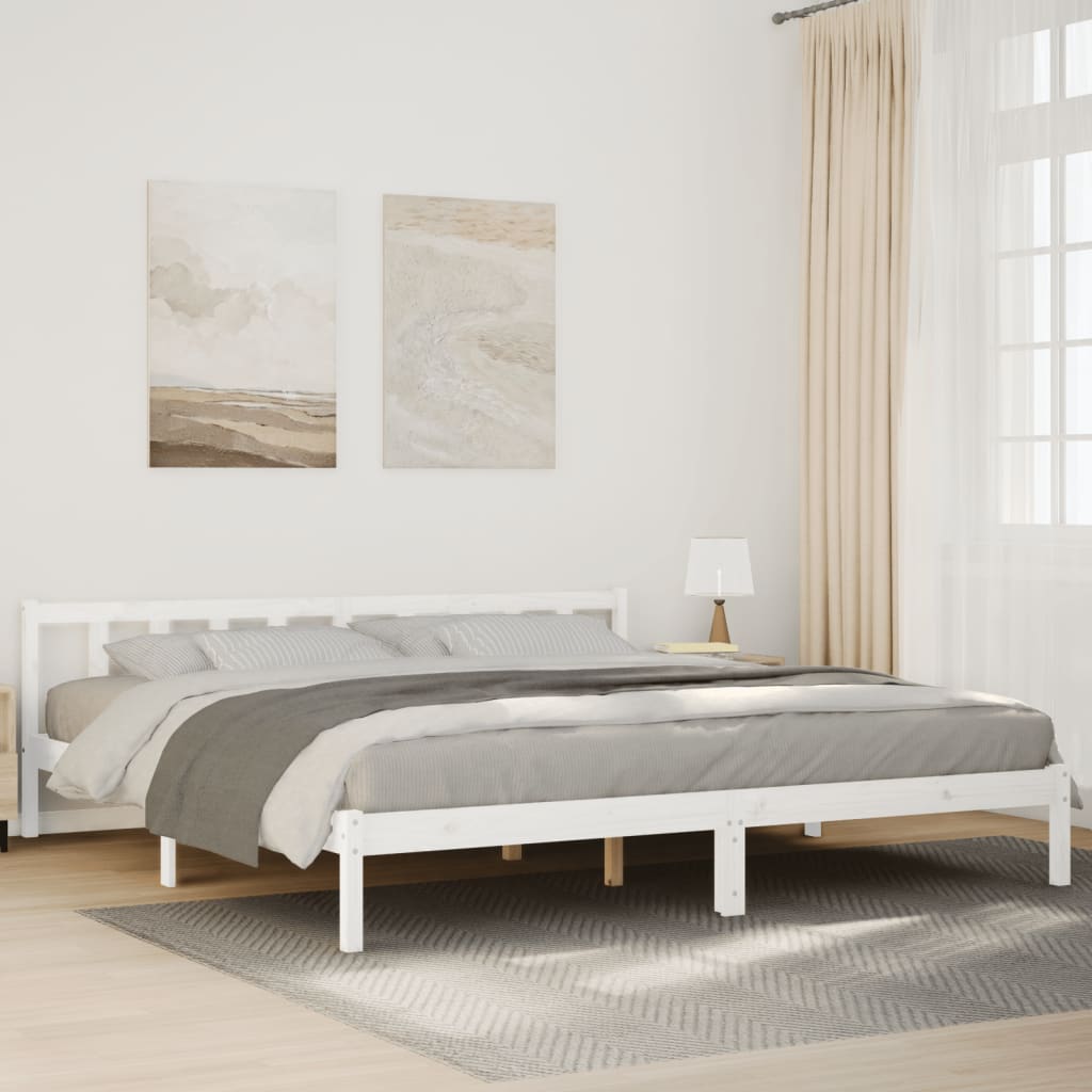 Dugi okvir kreveta bez madraca bijeli 200 x 220 cm od borovine