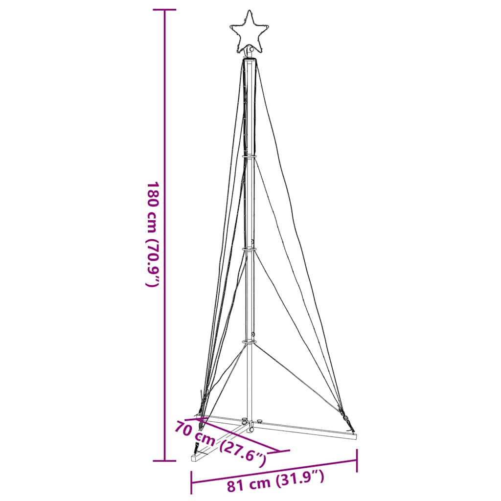 LED božićno drvce 363 LED toplo bijelo 182 cm