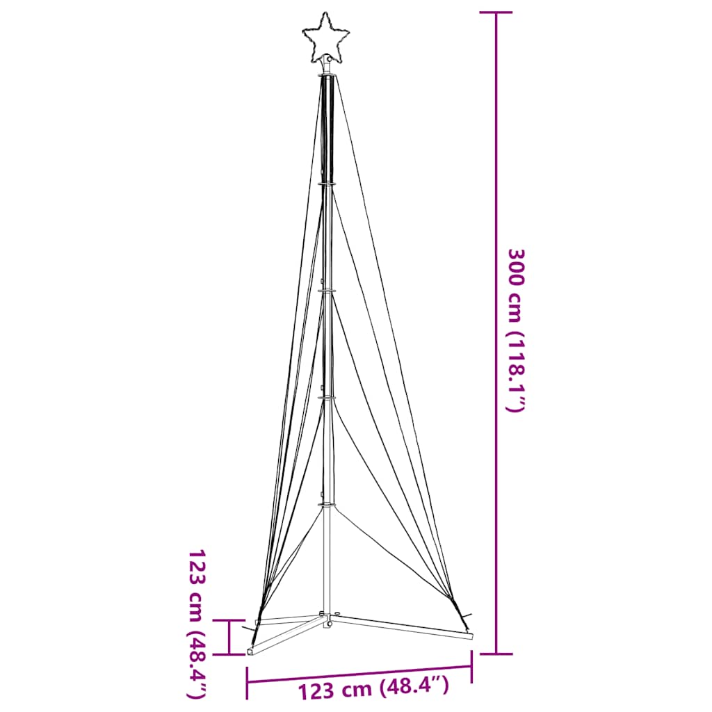 LED božićno drvce 525 LED šarenih 302 cm