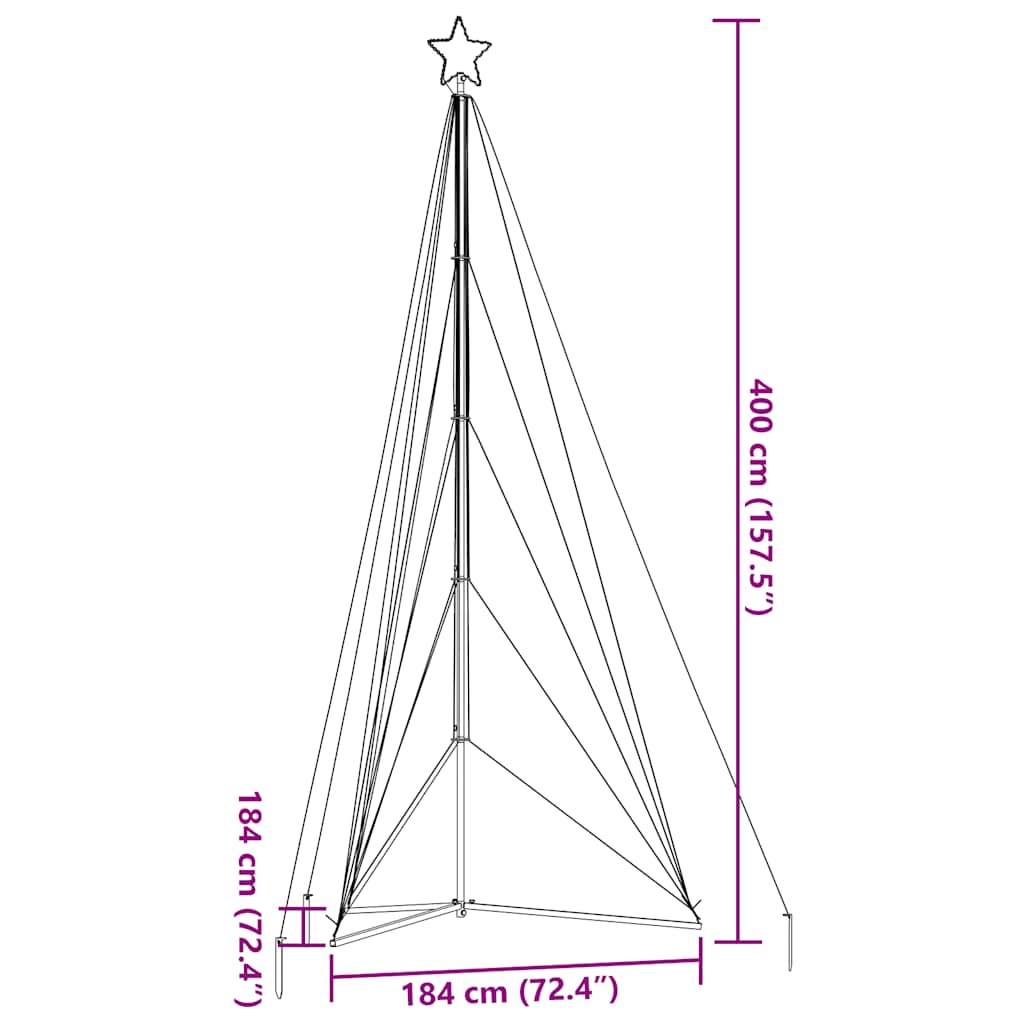 LED božićno drvce 615 LED toplo bijelo 404,5 cm