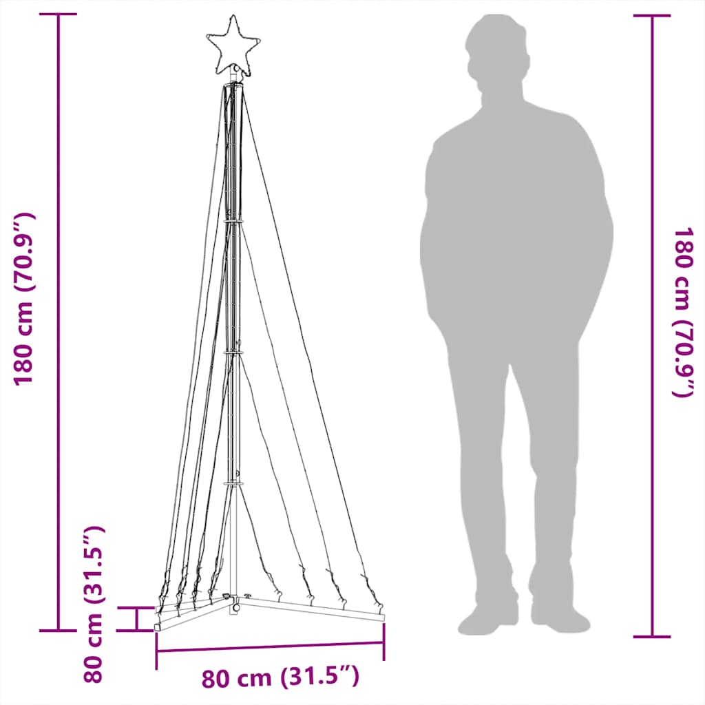LED božićno drvce 339 LED šarenih 187 cm