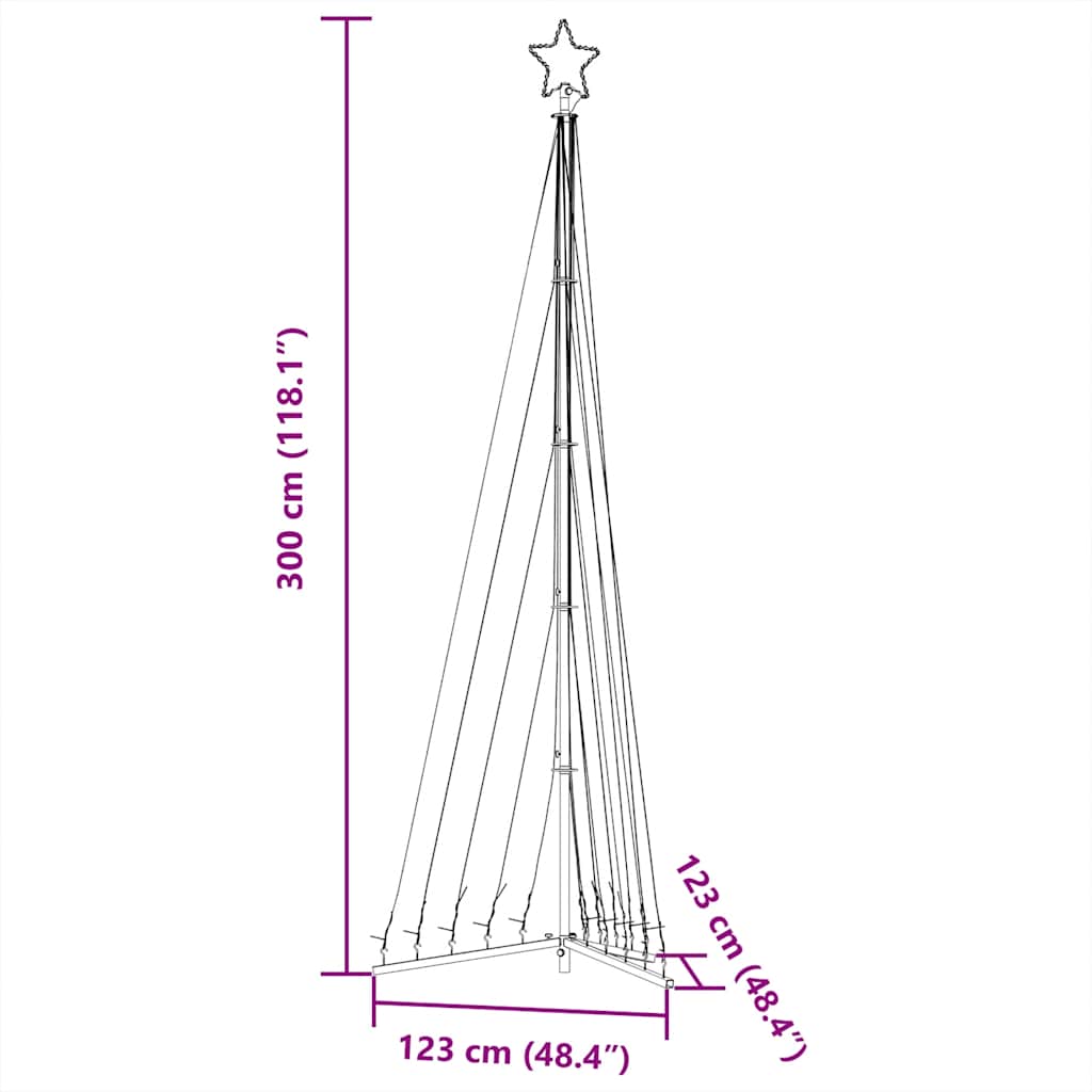 LED božićno drvce 495 LED šarenih 300,5 cm