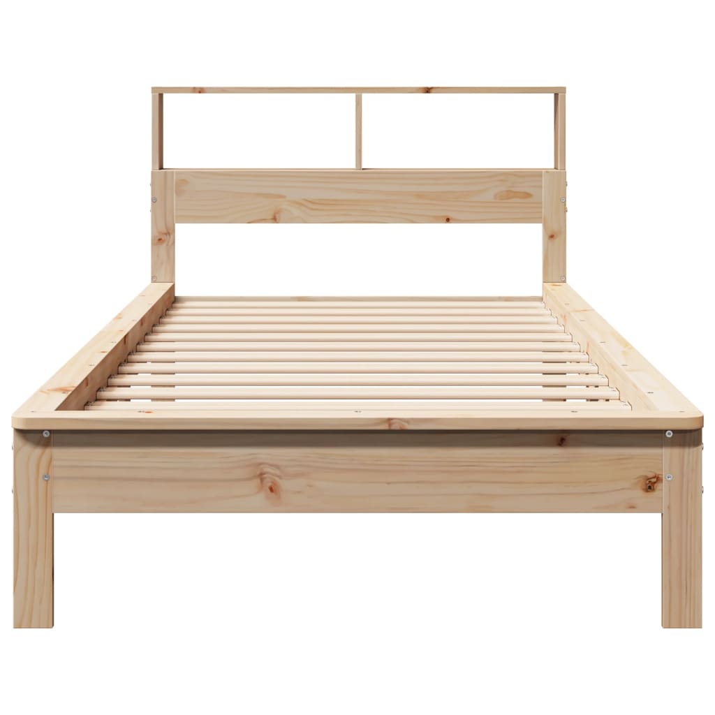 Krevet s regalom za knjige bez madraca 100 x 200 cm od borovine