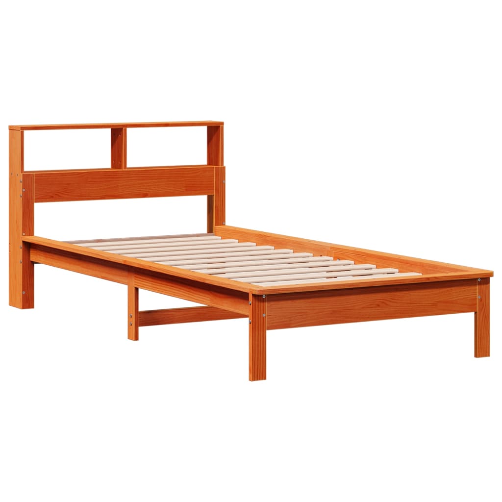 Krevet s regalom za knjige bez madraca 100 x 200 cm od borovine