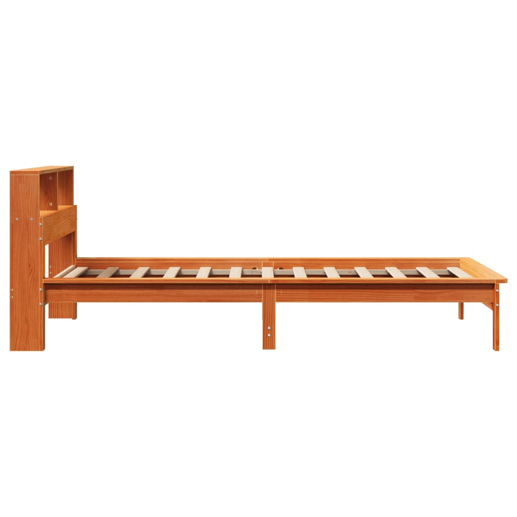 Krevet s regalom za knjige bez madraca 100 x 200 cm od borovine
