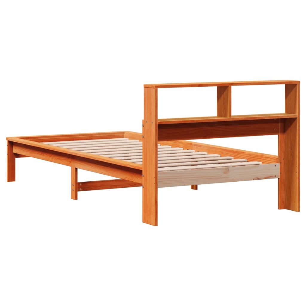 Krevet s regalom za knjige bez madraca 100 x 200 cm od borovine