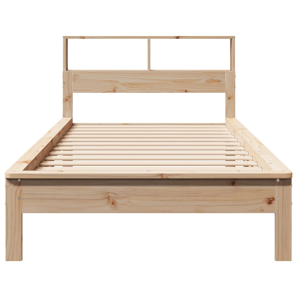 Krevet s regalom za knjige bez madraca 75x190 cm borovina