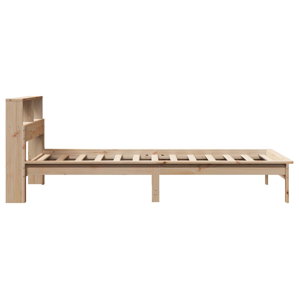 Krevet s regalom za knjige bez madraca 75x190 cm borovina