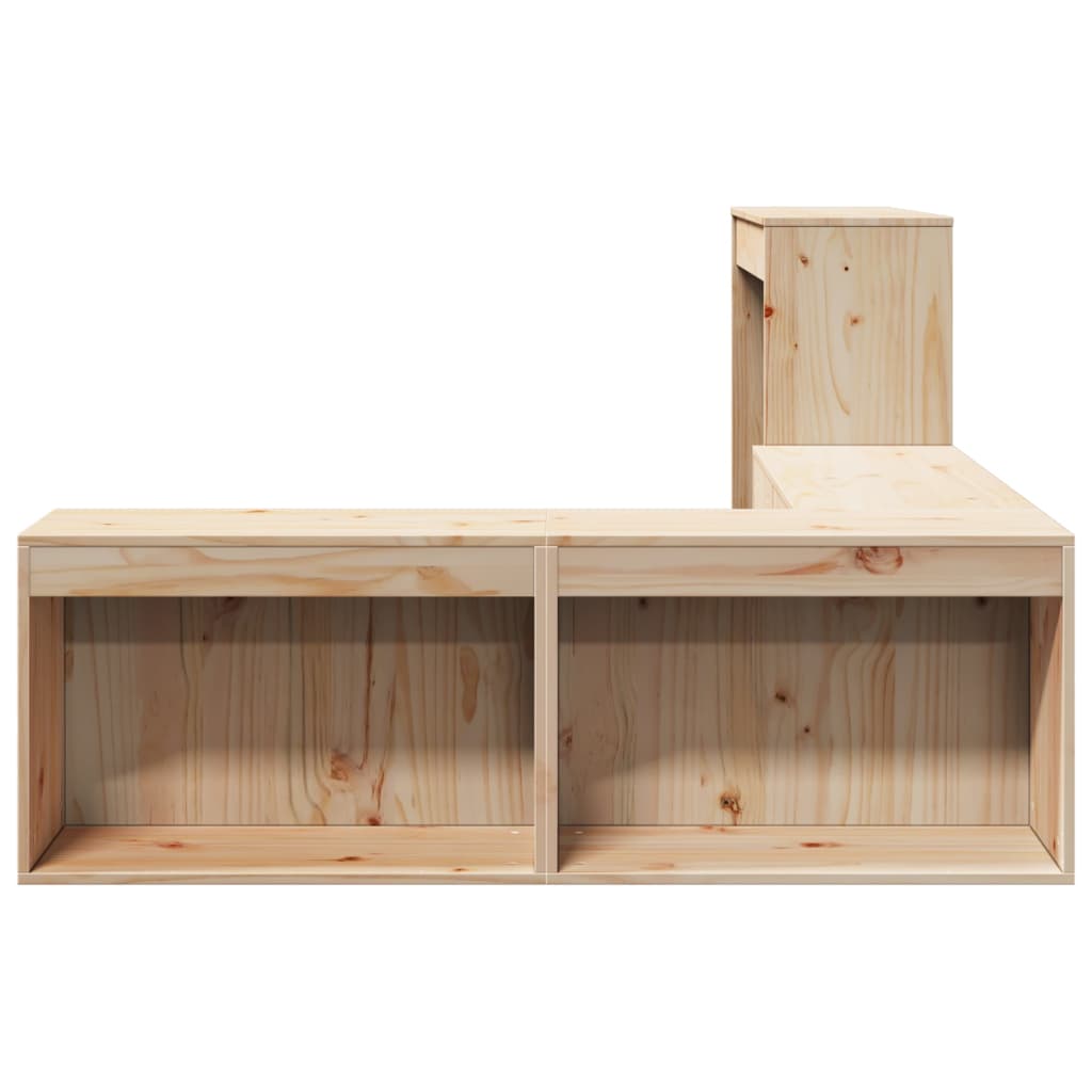 Noćni ormarić s radnim stolom 232x122x75 cm Masivno drvo Bor