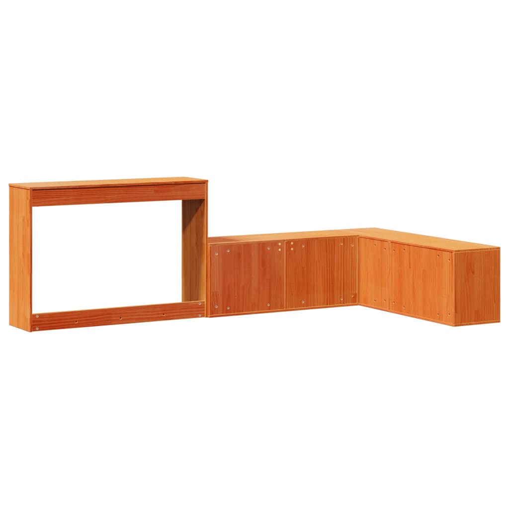 Noćni ormarić sa stolom voštano smeđi 222x107x75 cm od borovine