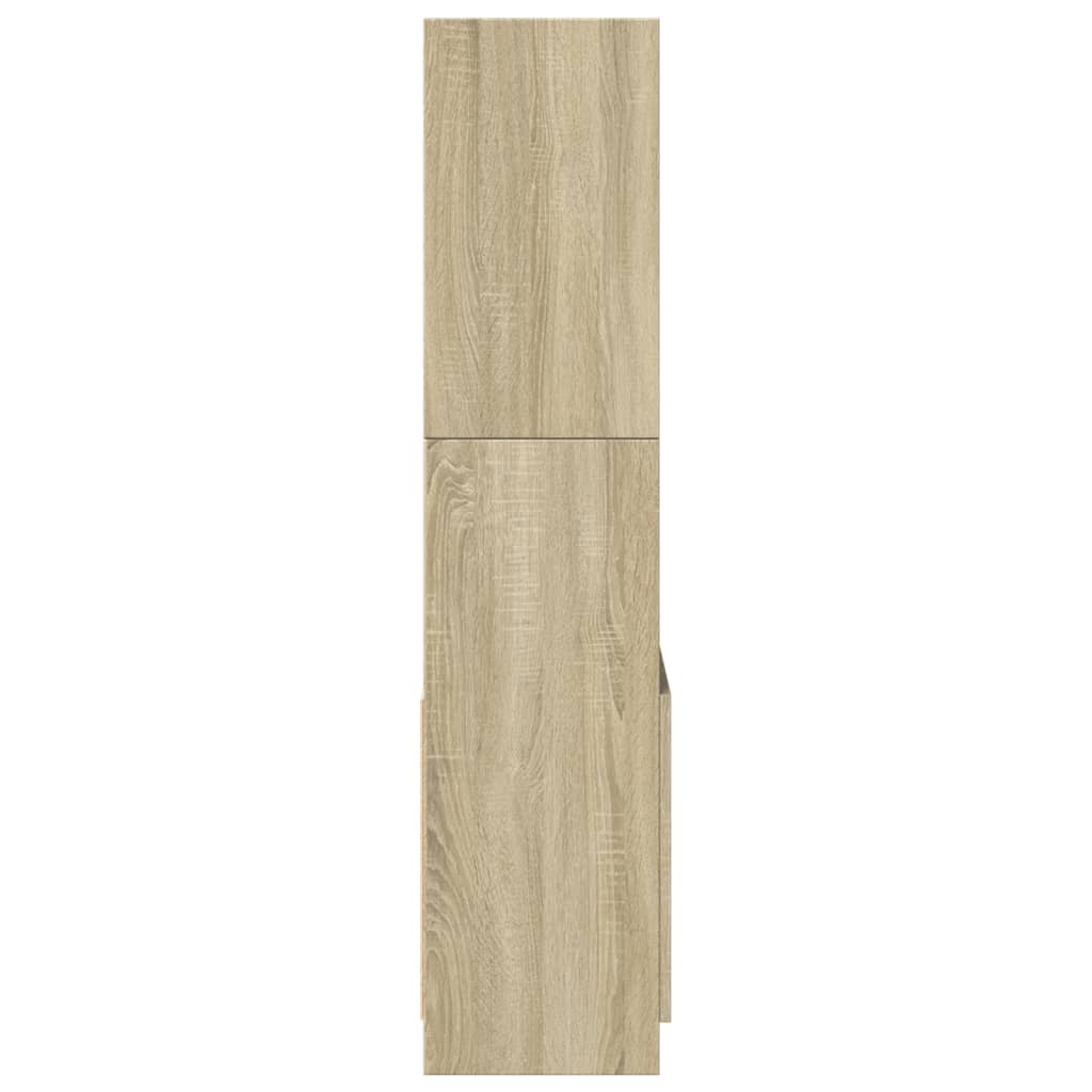 Visoka komoda boja hrasta 63x33x140 cm od konstruiranog drva