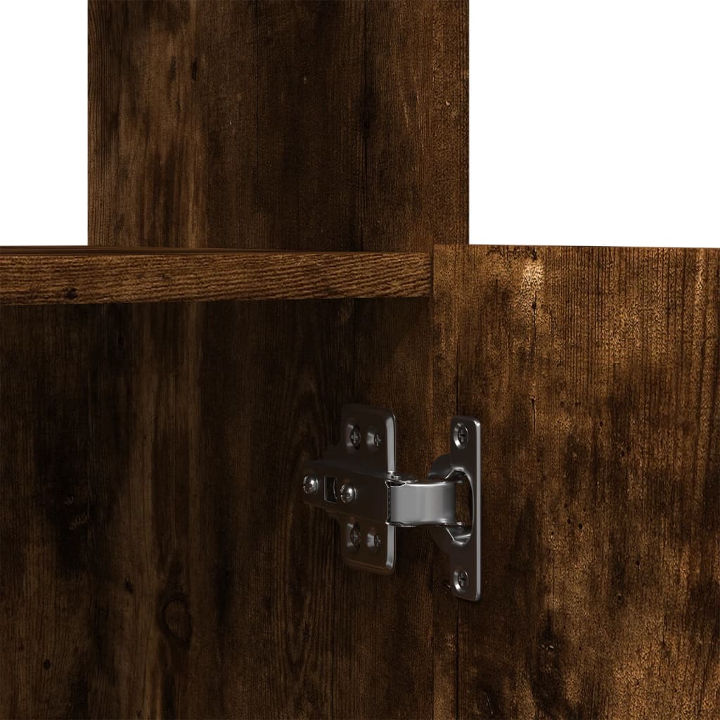 Visoka komoda boja hrasta 63x33x140 cm od konstruiranog drva