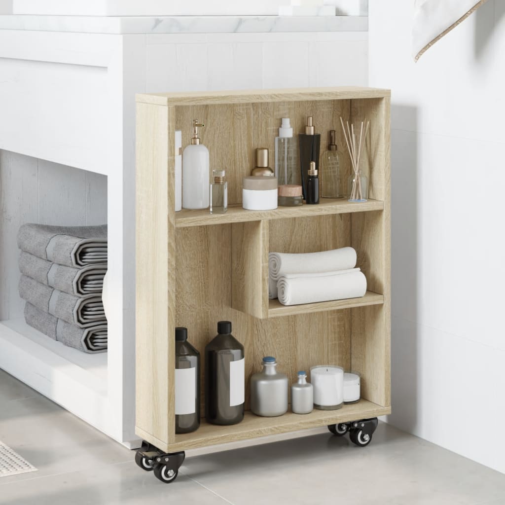 Uska kolica za odlaganje Sonoma hrast 48x13x68 cm Konstruirano drvo