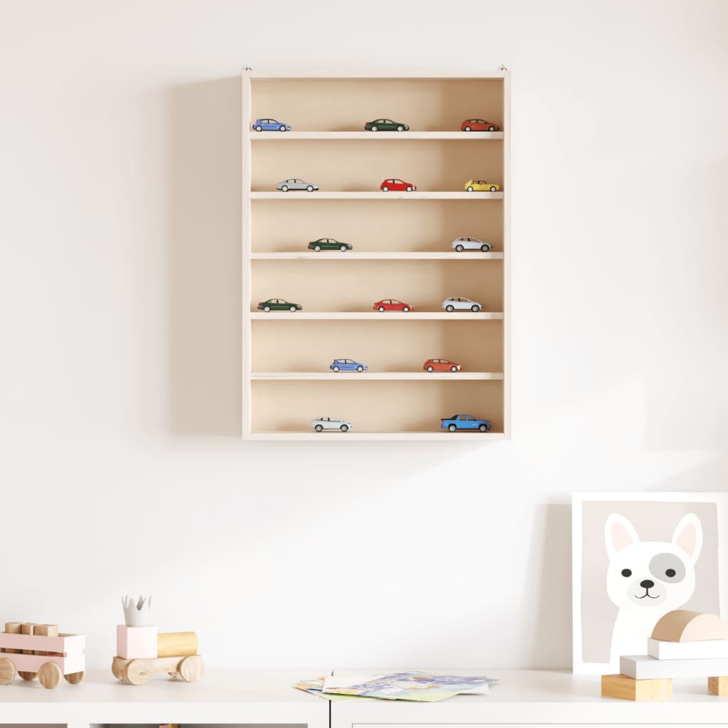 Drvena kolekcionarska vitrina sa 6 polica 40x8,5x55 cm