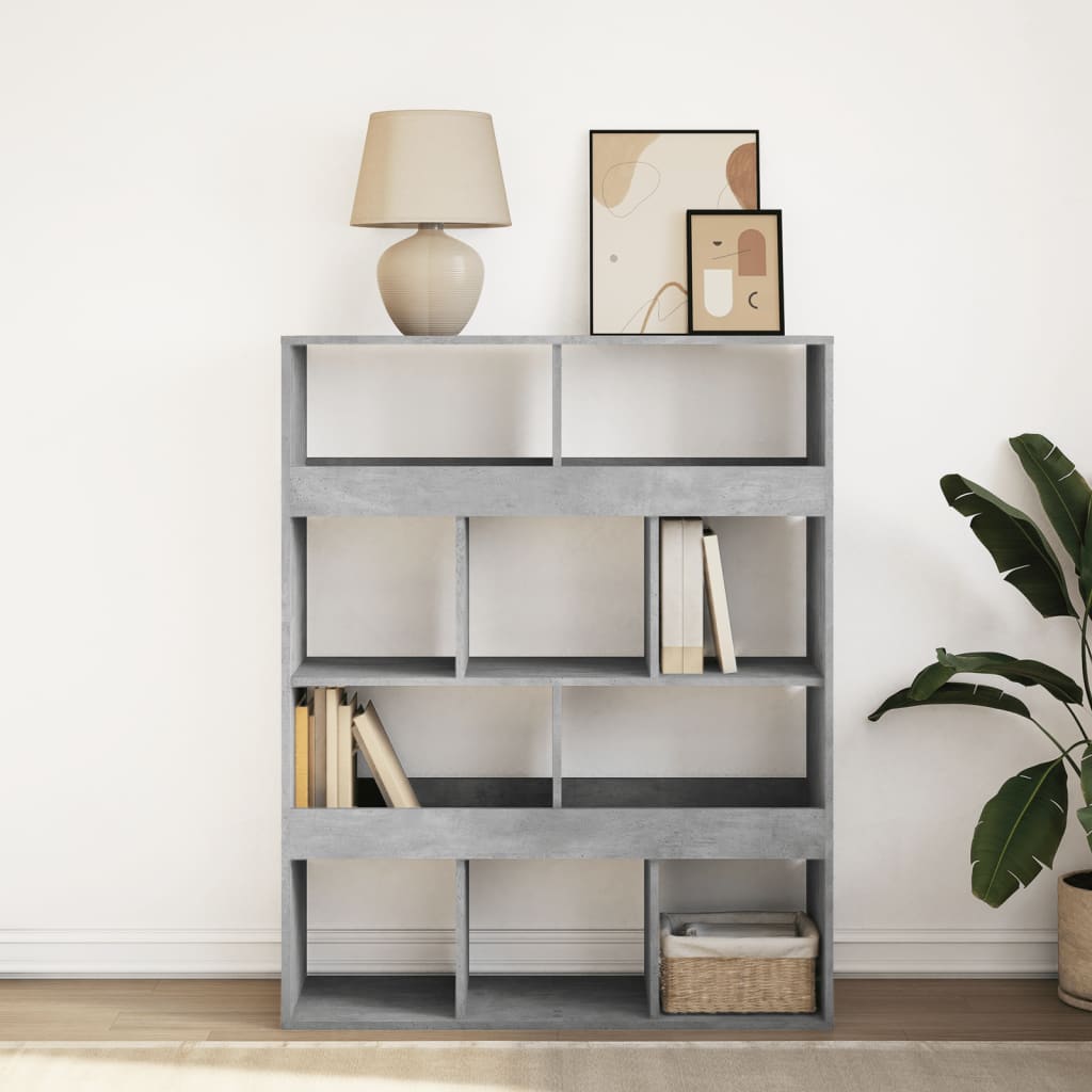 Regal za knjige boja betona 100x33x125,5 cm konstruirano drvo