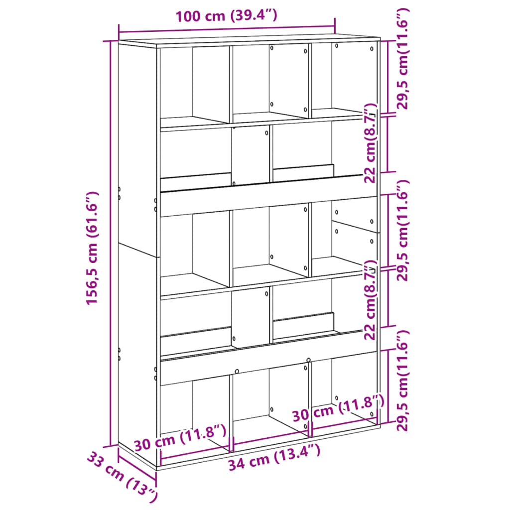 Regal za knjige boja hrasta 100x33x156,5 cm konstruirano drvo