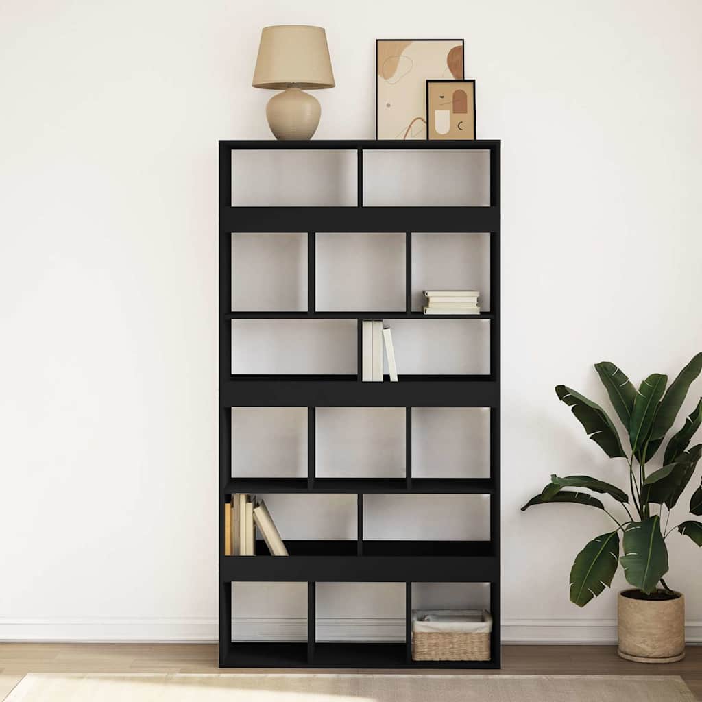 Regal za knjige crni 100 x 33 x 187,5 cm konstruirano drvo
