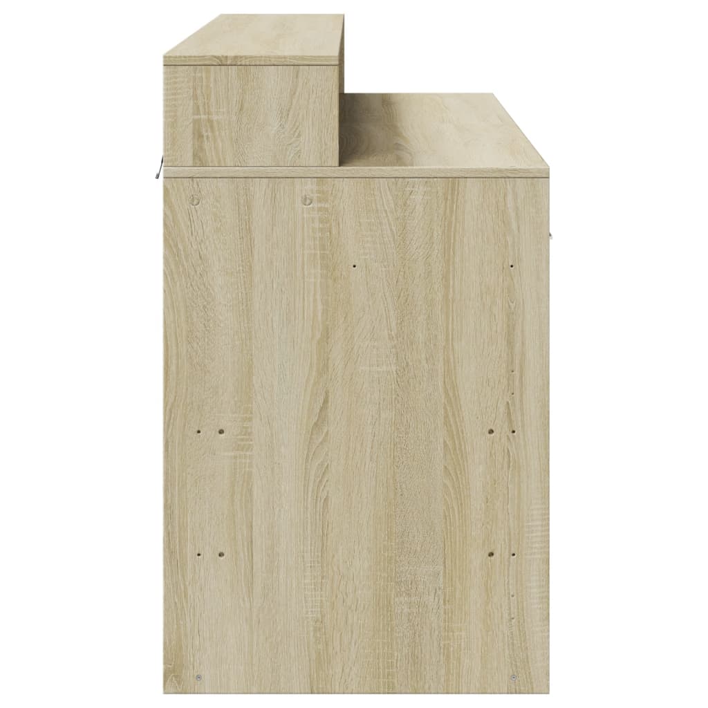Radni stol s LED svjetlima hrast 120x55x91 cm konstruirano drvo