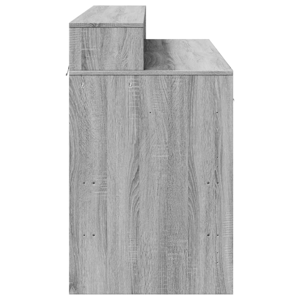 Radni stol s LED svjetlima siva boja hrasta 120x55x91 cm drveni