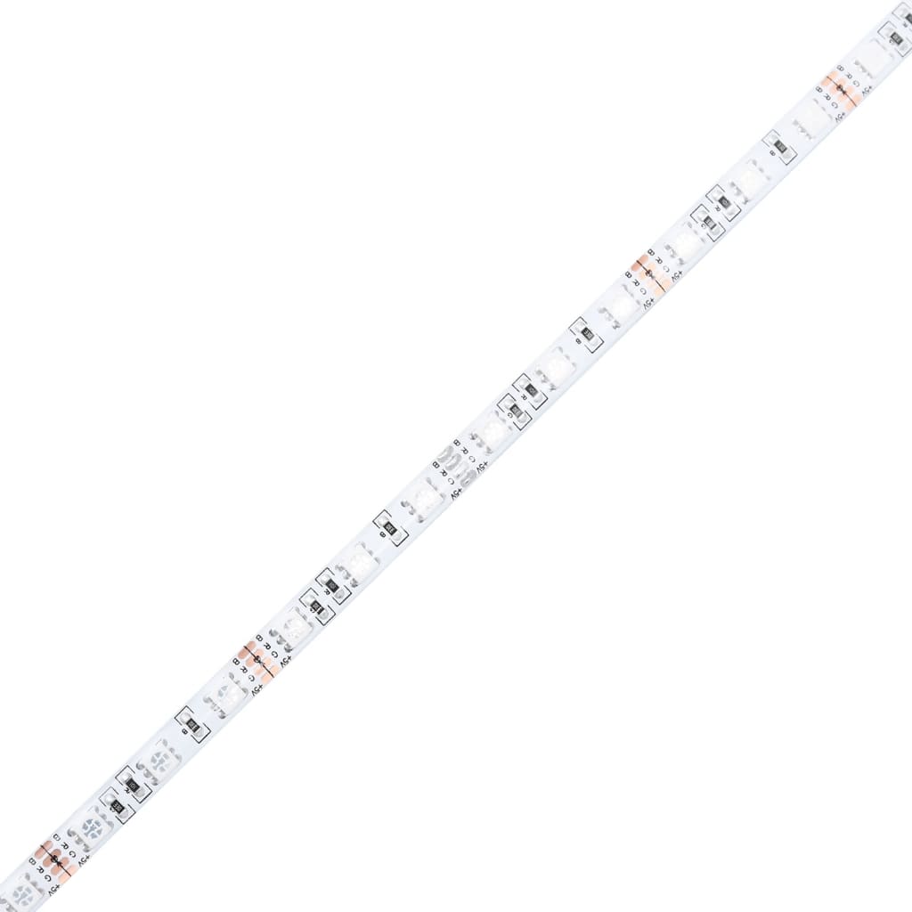 Radni stol s LED svjetlima bijeli 140 x 55 x 91 cm drveni