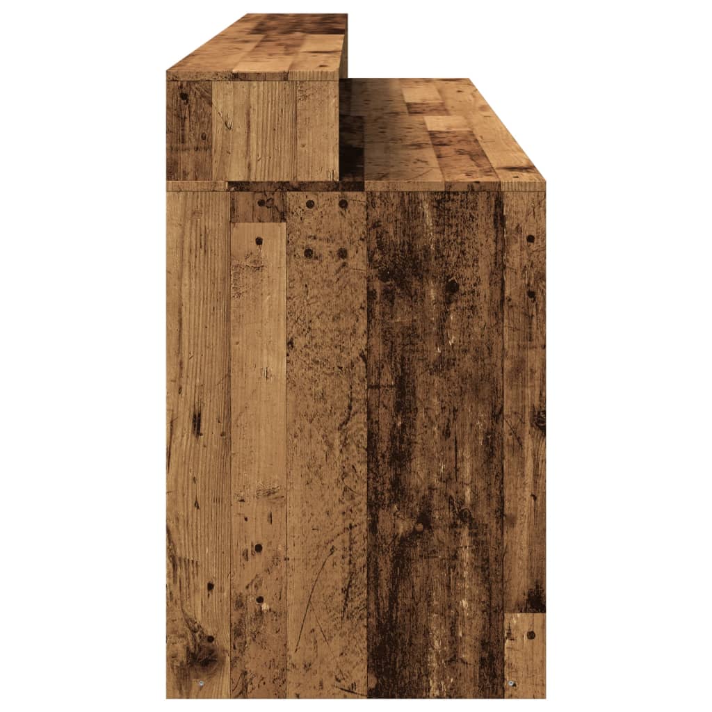 Radni stol s LED svjetlima boja starog drva 200x55x91 cm drveni