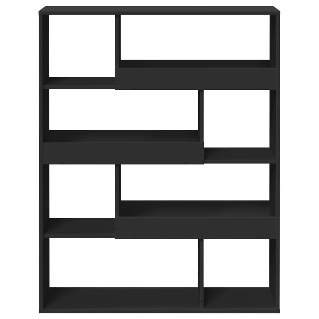 Sobna pregrada crna 100 x 33 x 125,5 cm konstruirano drvo