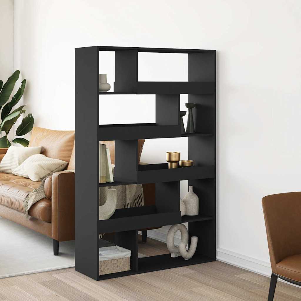 Sobna pregrada crna 100x33x156,5 cm konstruirano drvo