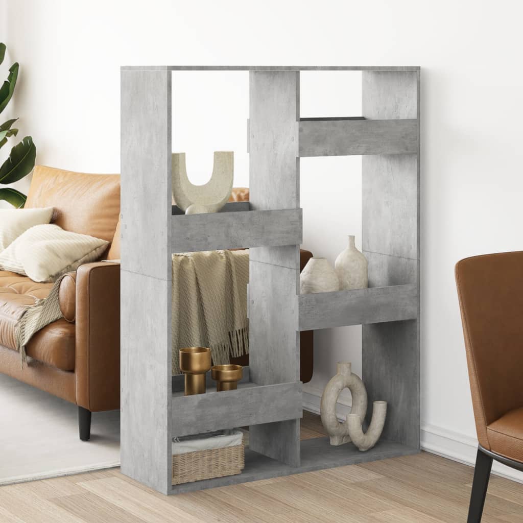 Sobna pregrada boja betona 100x33x135 cm konstruirano drvo