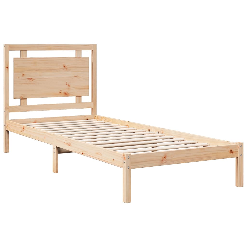 Dugi okvir kreveta bez madraca bijeli 100 x 210 cm masivno drvo