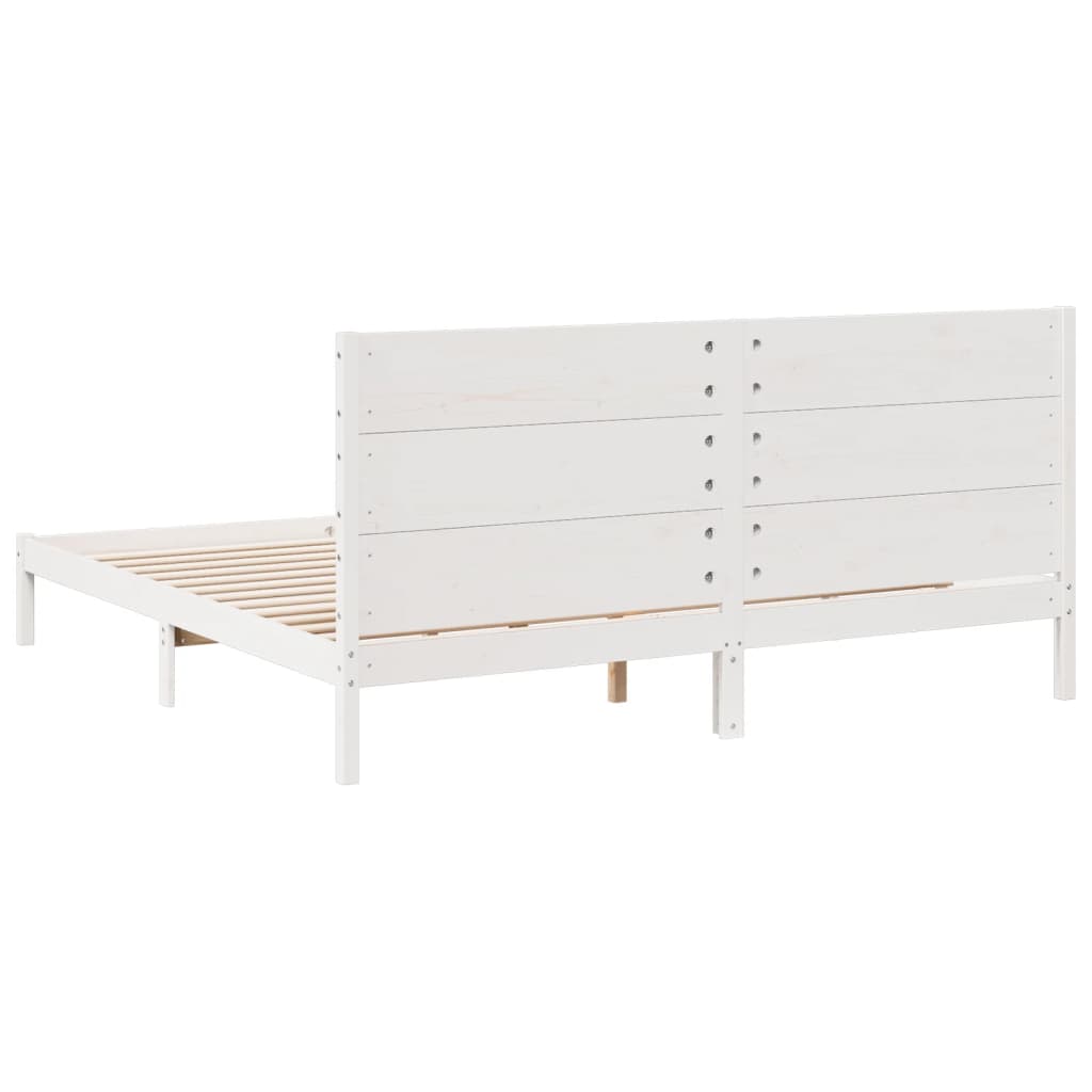 Dugi okvir kreveta bez madraca bijeli 200 x 220 cm masivno drvo