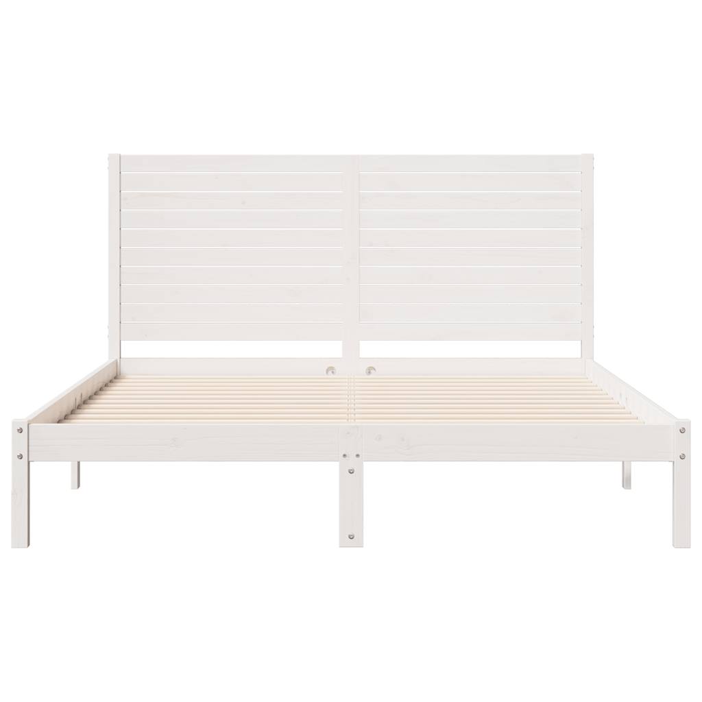 Dugi okvir kreveta bez madraca bijeli 140 x 210 cm masivno drvo