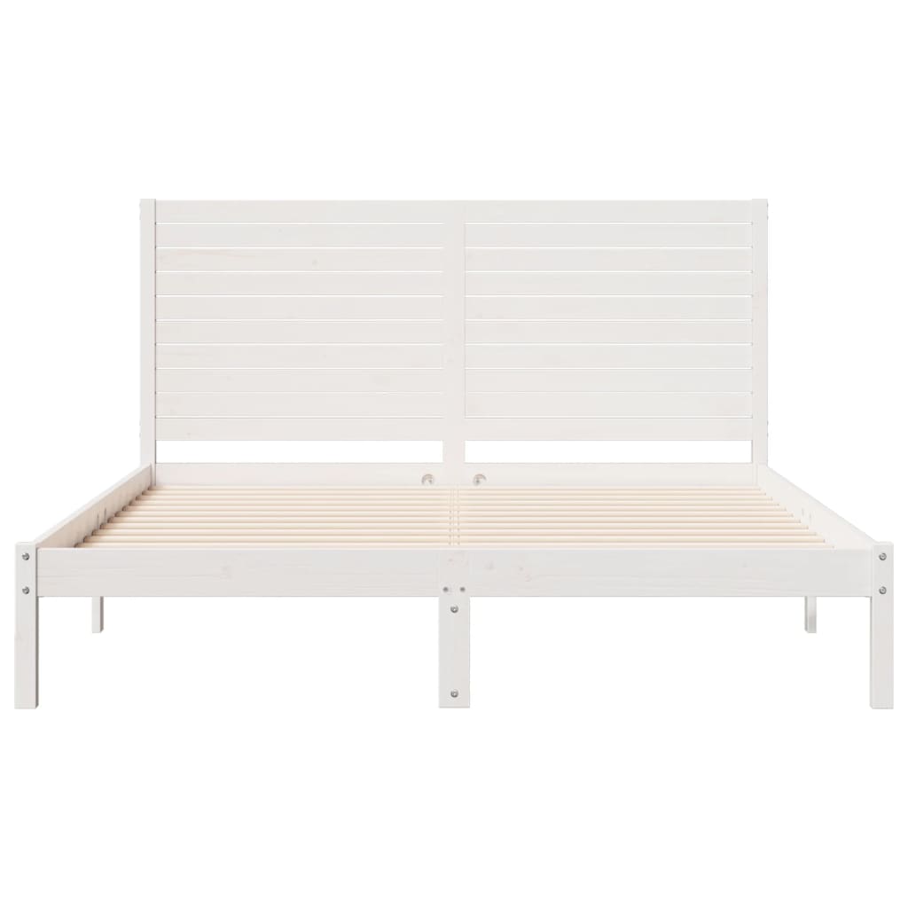 Dugi okvir kreveta bez madraca bijeli 160 x 210 cm masivno drvo
