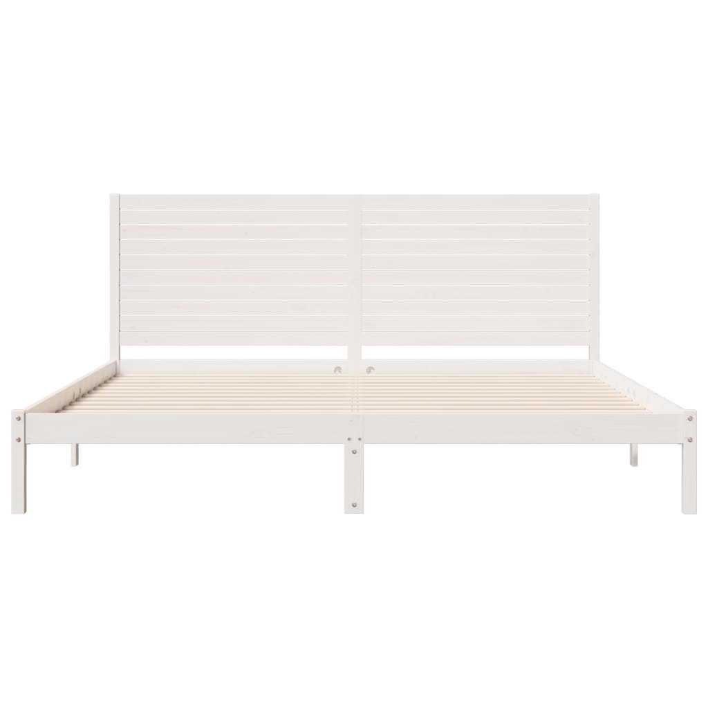 Dugi okvir kreveta bez madraca bijeli 200 x 210 cm masivno drvo