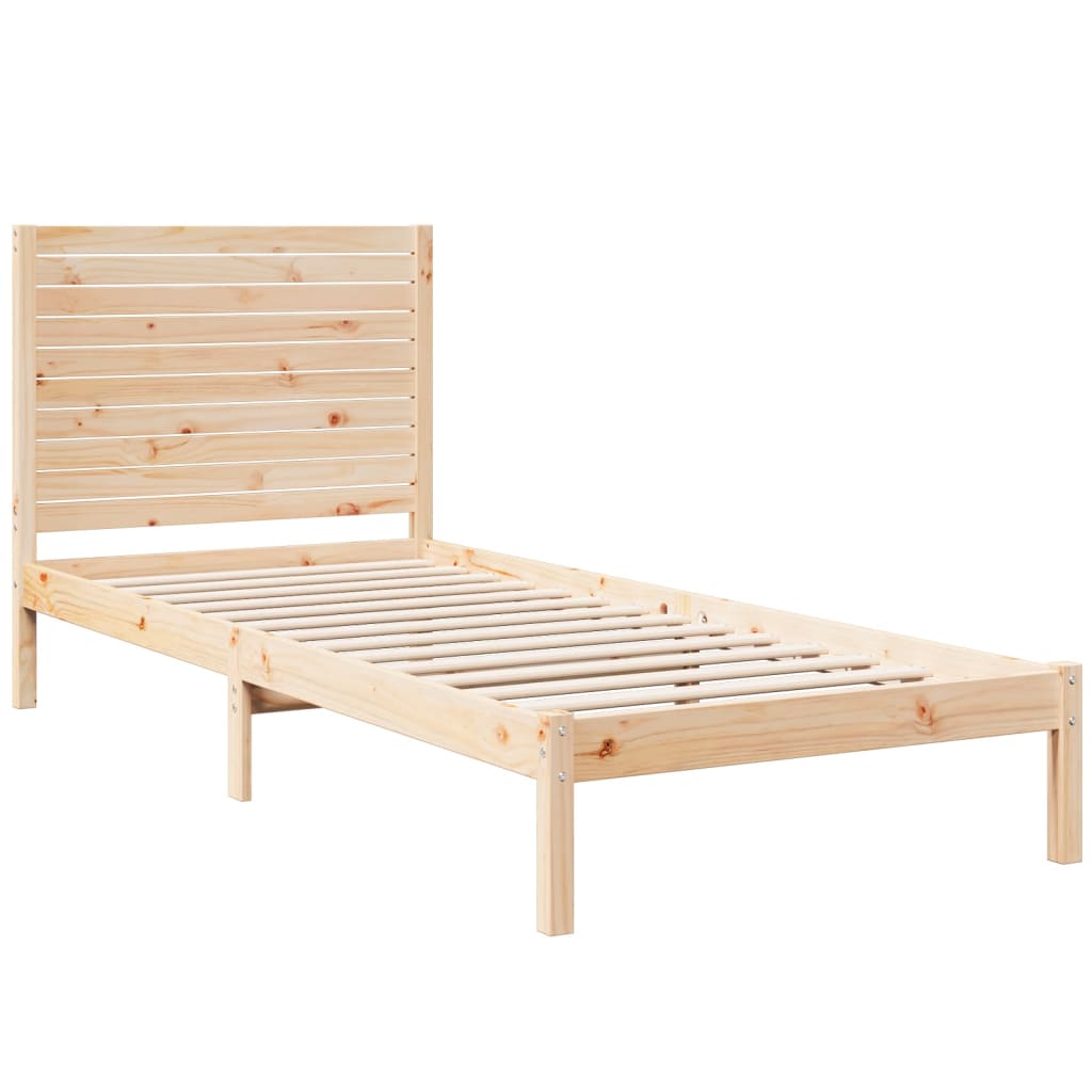 Dugi okvir kreveta bez madraca bijeli 100 x 220 cm masivno drvo