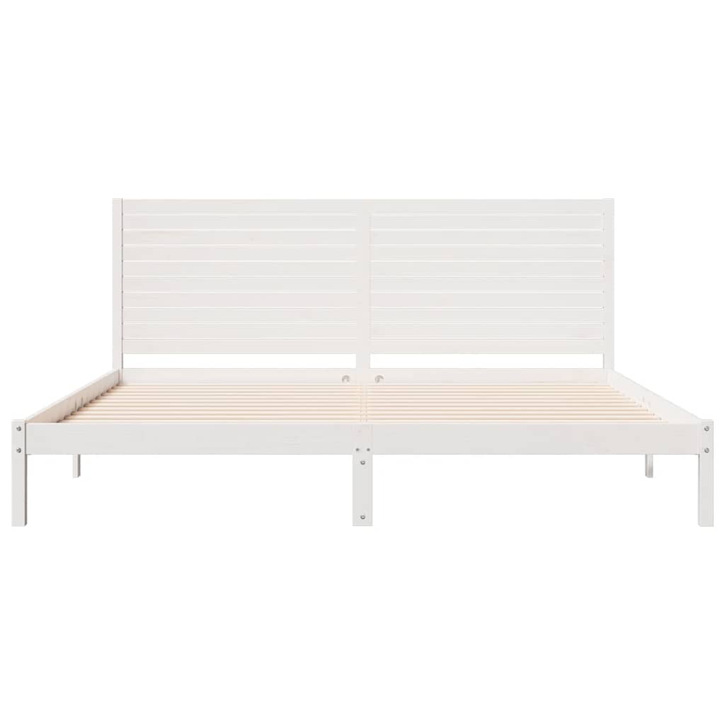 Dugi okvir kreveta bez madraca bijeli 200 x 220 cm masivno drvo
