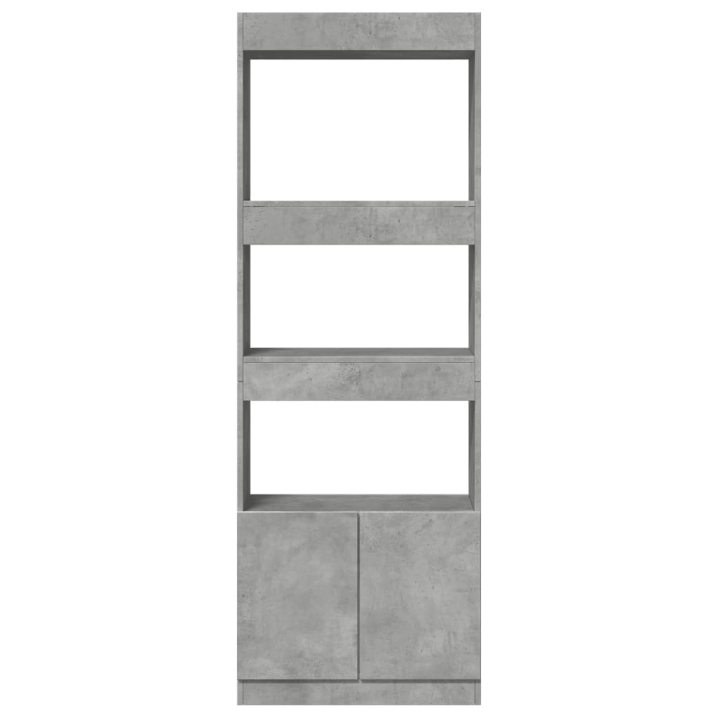 Visoka komoda siva boja betona 63x33x180 cm konstruirano drvo
