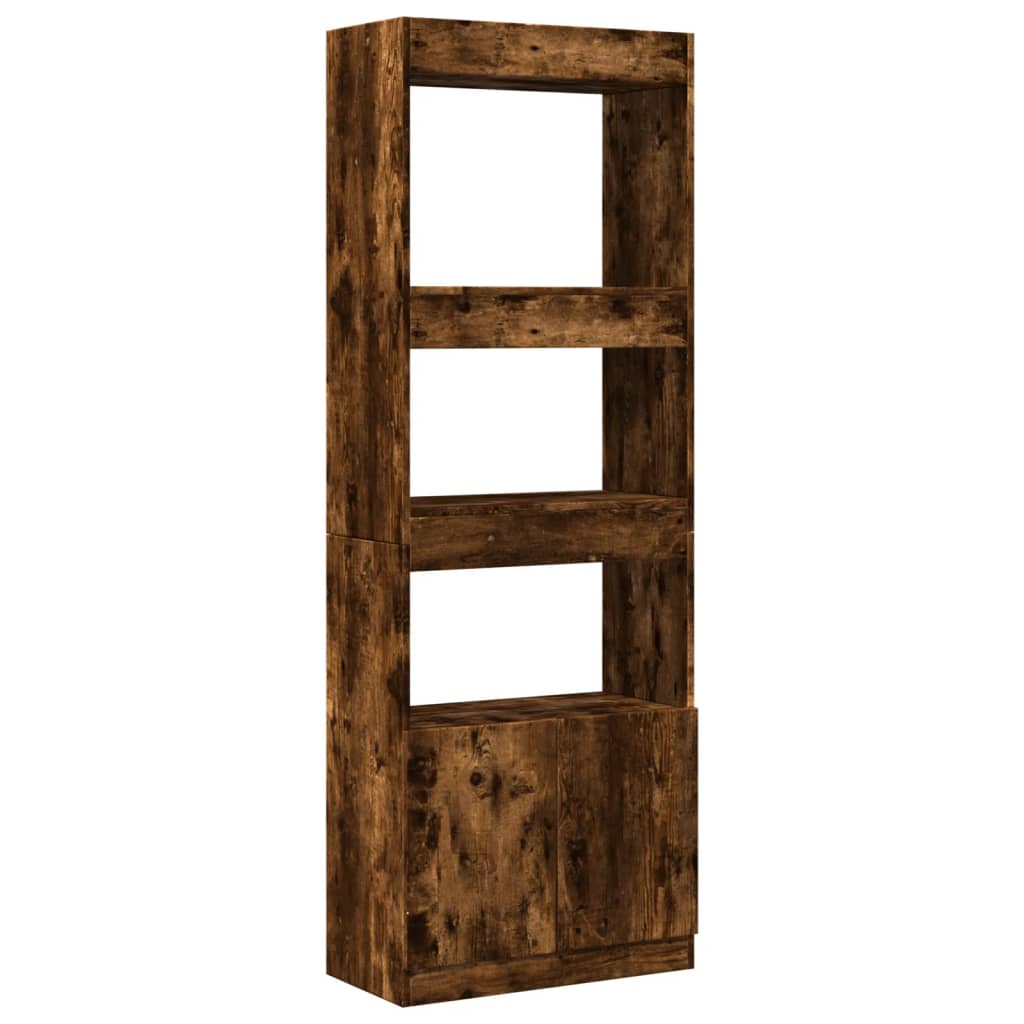 Visoka komoda Smoked Oak 63x33x180 cm od konstruiranog drva
