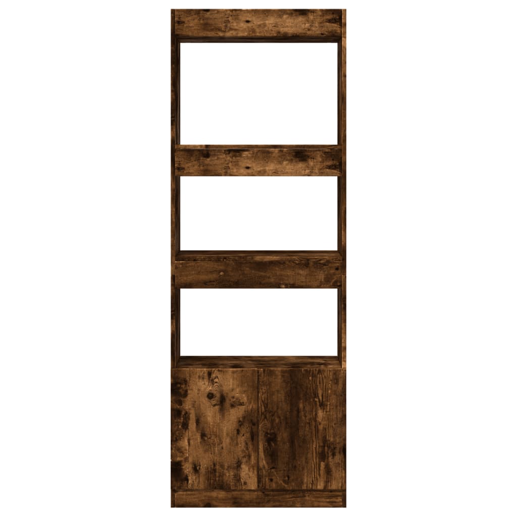 Visoka komoda Smoked Oak 63x33x180 cm od konstruiranog drva