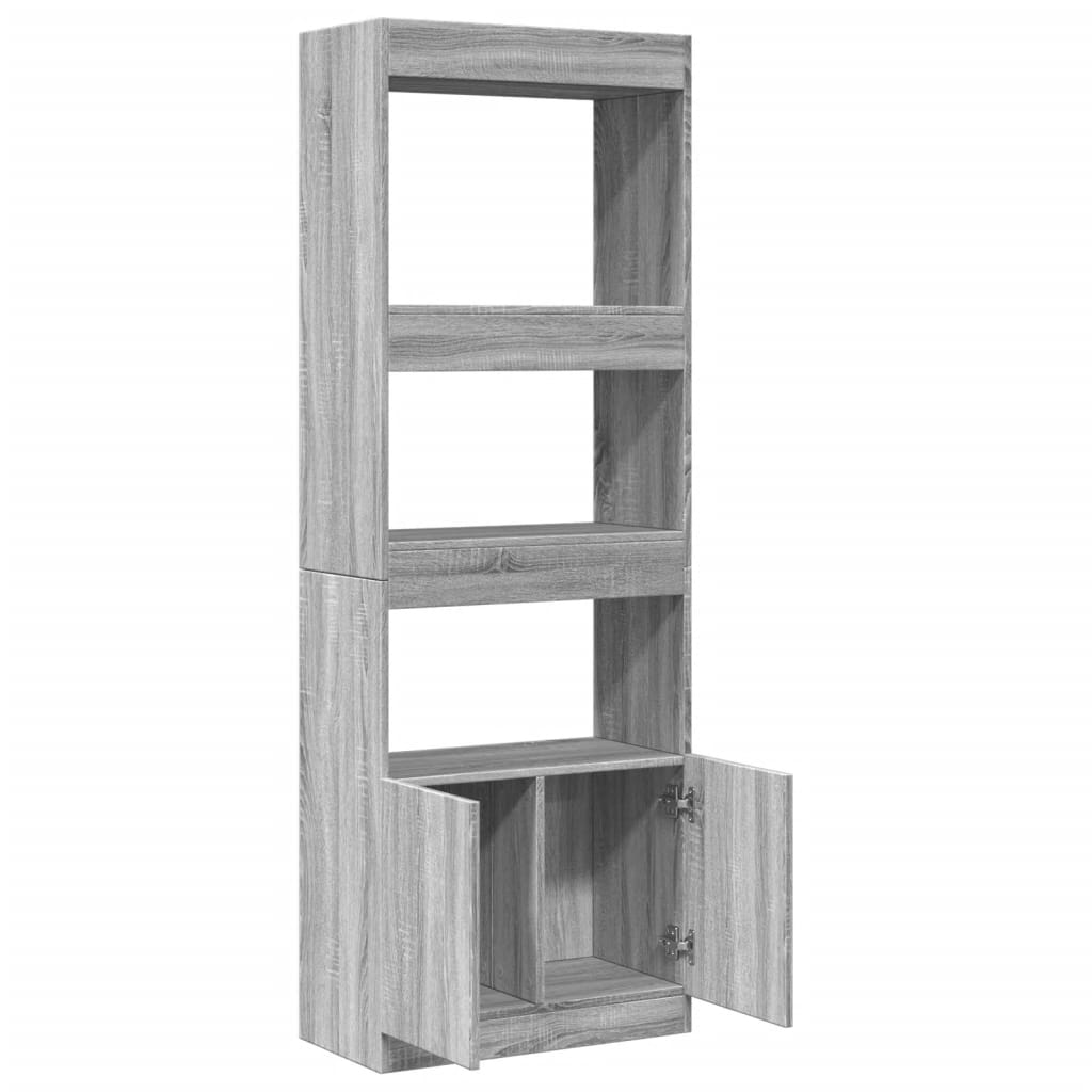 Visoka komoda boja hrasta 63x33x180 cm od konstruiranog drva