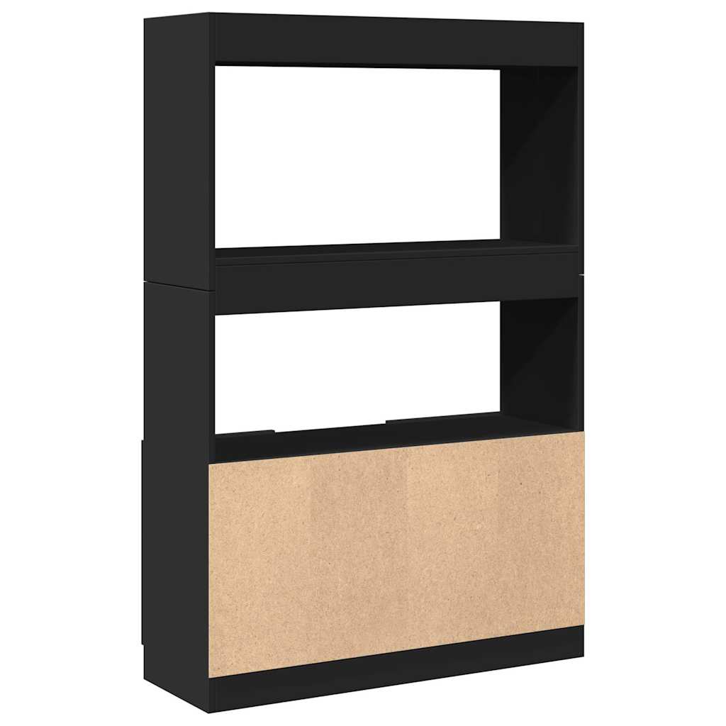 Visoka komoda crna 92 x 33 x 140 cm od konstruiranog drva