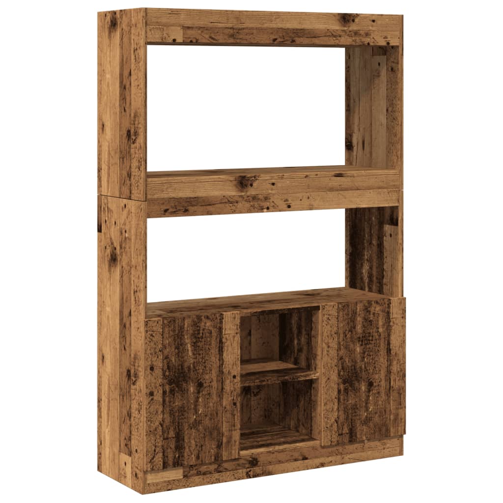 Visoka komoda boja staro drvo 92x33x140 cm konstruirano drvo