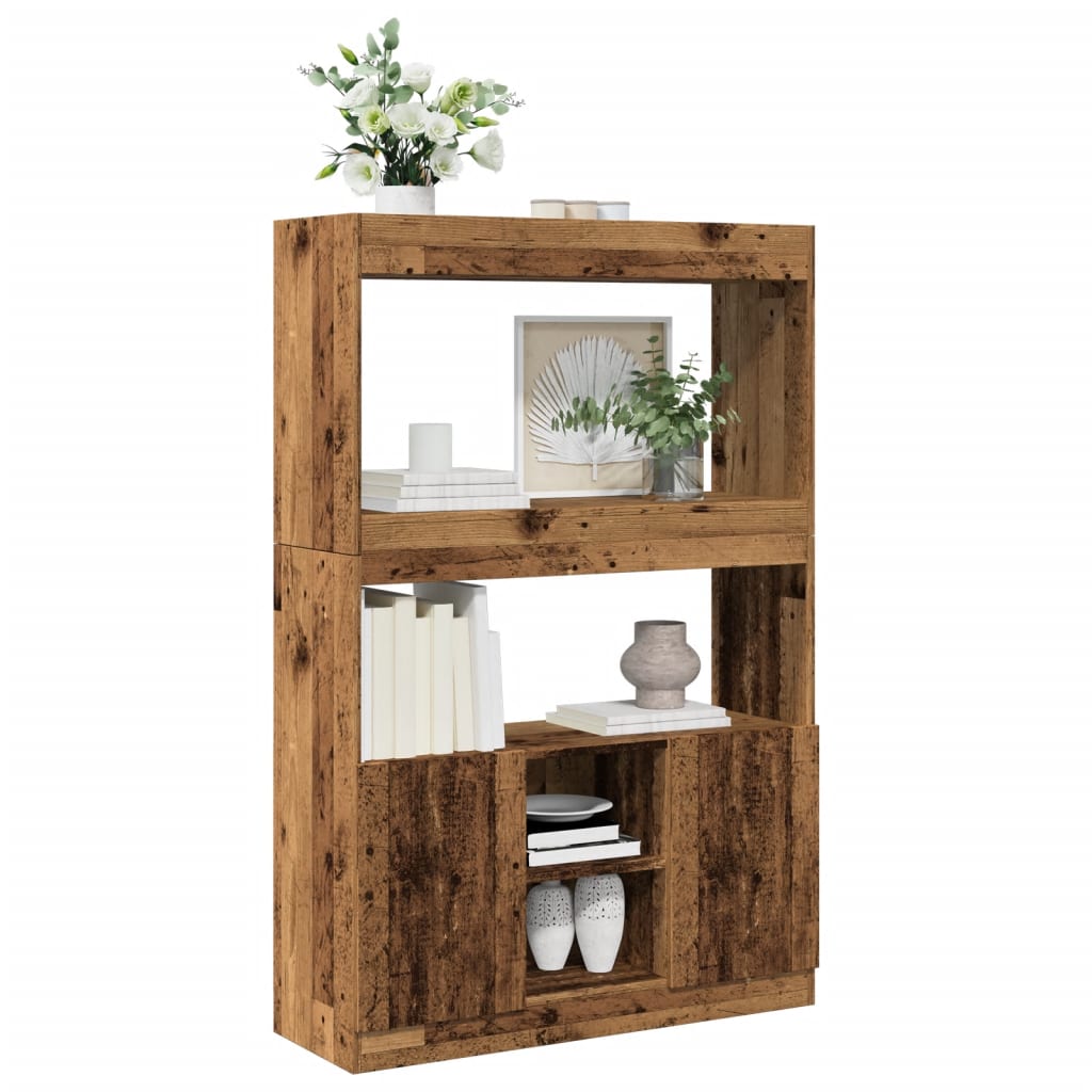 Visoka komoda boja staro drvo 92x33x140 cm konstruirano drvo
