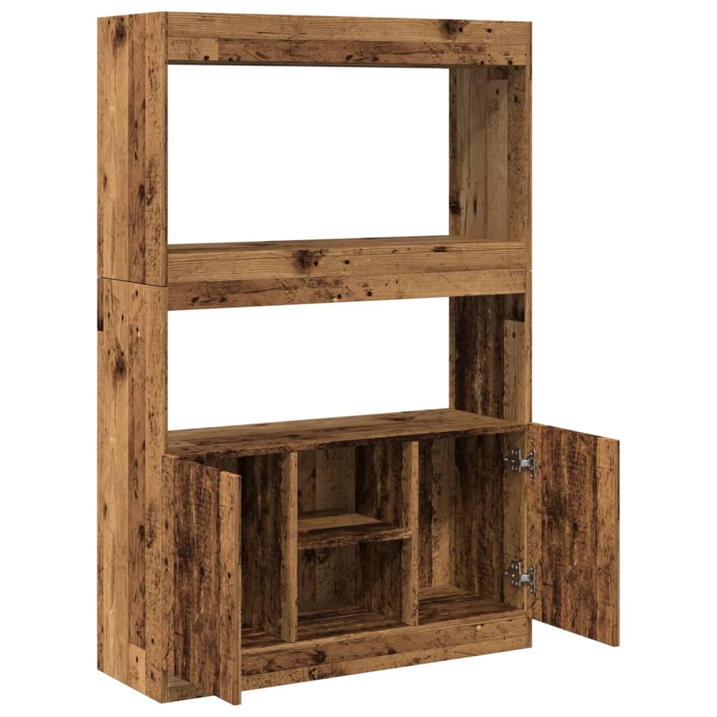 Visoka komoda boja staro drvo 92x33x140 cm konstruirano drvo