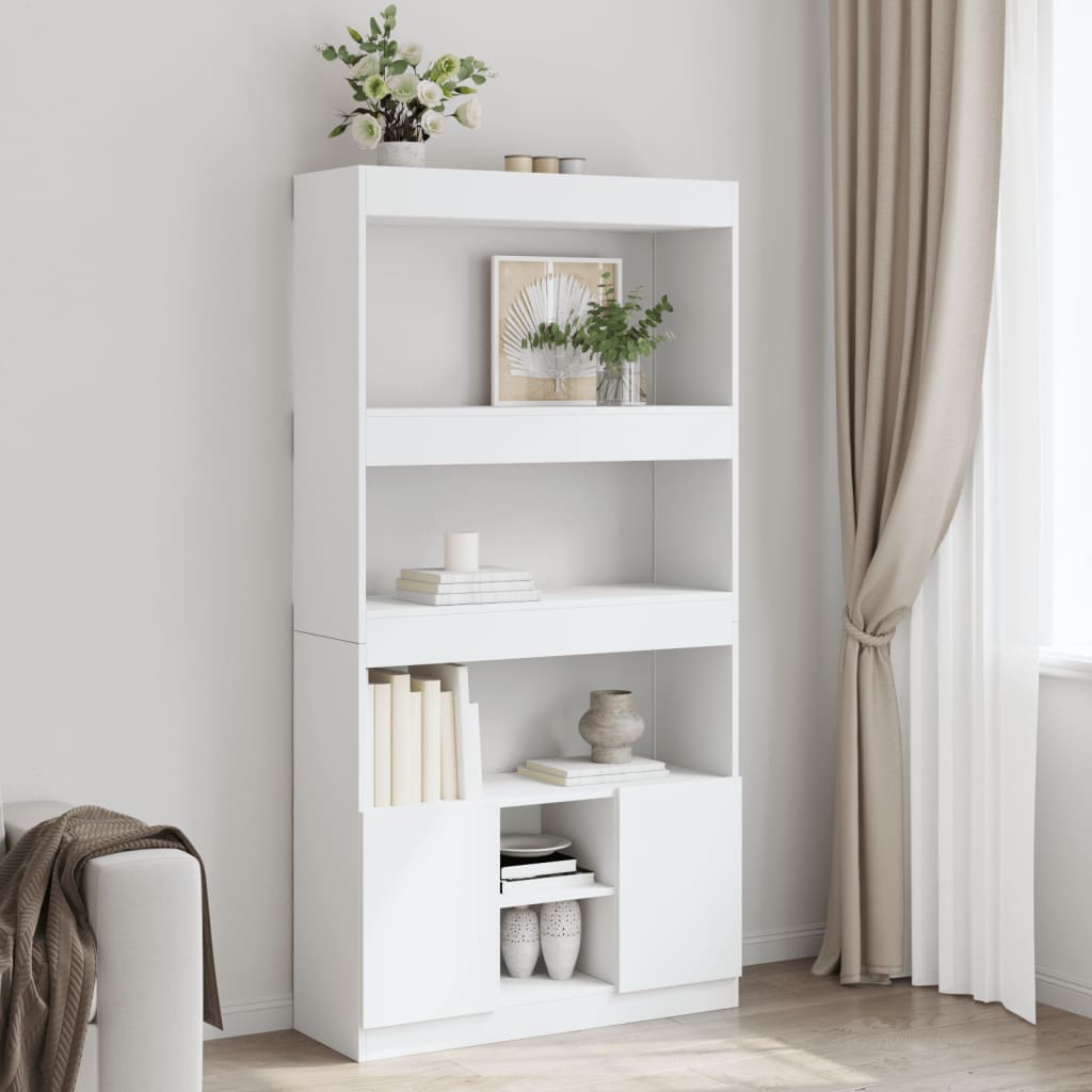 Visoka komoda bijela 92 x 33 x 180 cm od konstruiranog drva