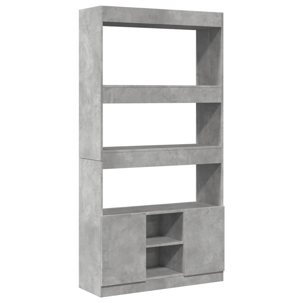 Visoka komoda siva boja betona 92x33x180 cm konstruirano drvo