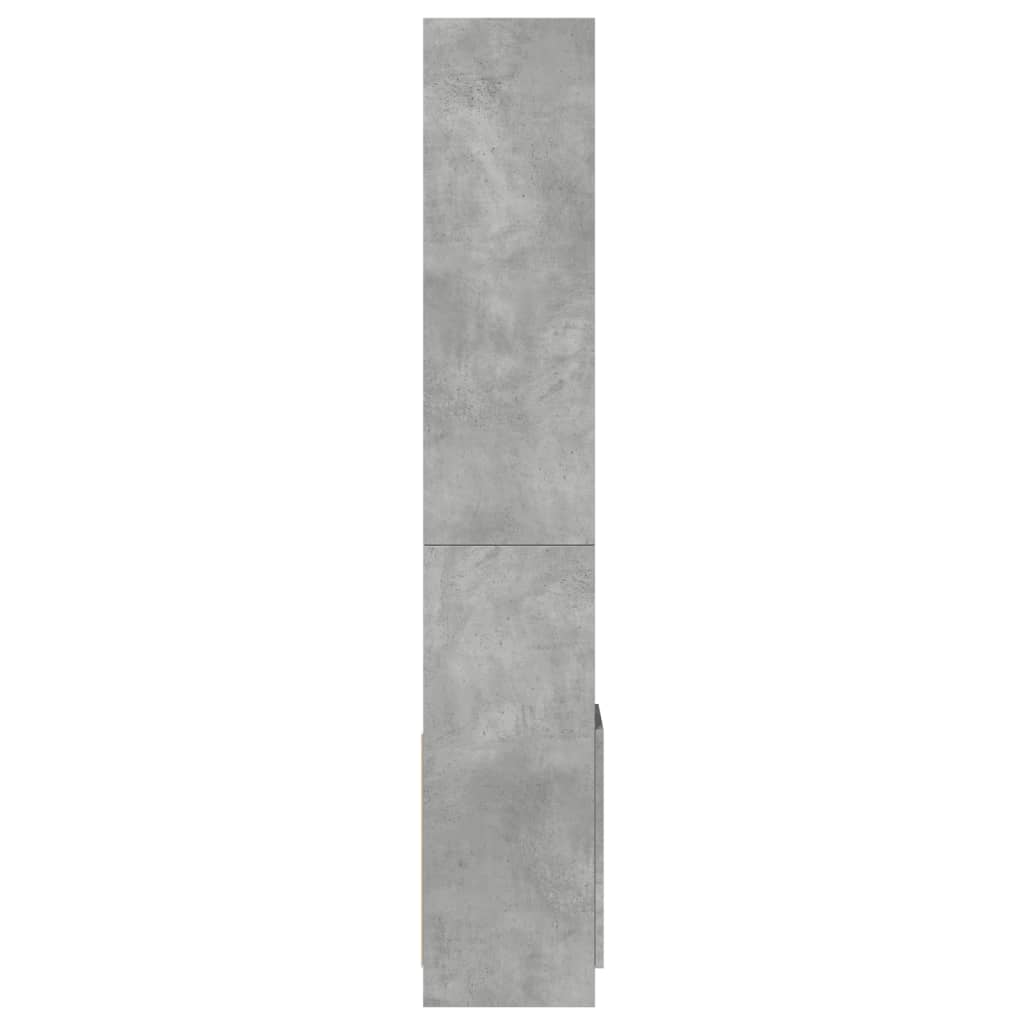 Visoka komoda siva boja betona 92x33x180 cm konstruirano drvo
