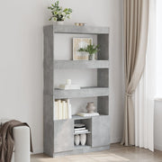 Visoka komoda siva boja betona 92x33x180 cm konstruirano drvo